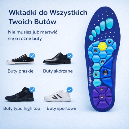 Magnetyczne wkładki akupresurowe™ (Masaż stóp + Wsparcie łuku)